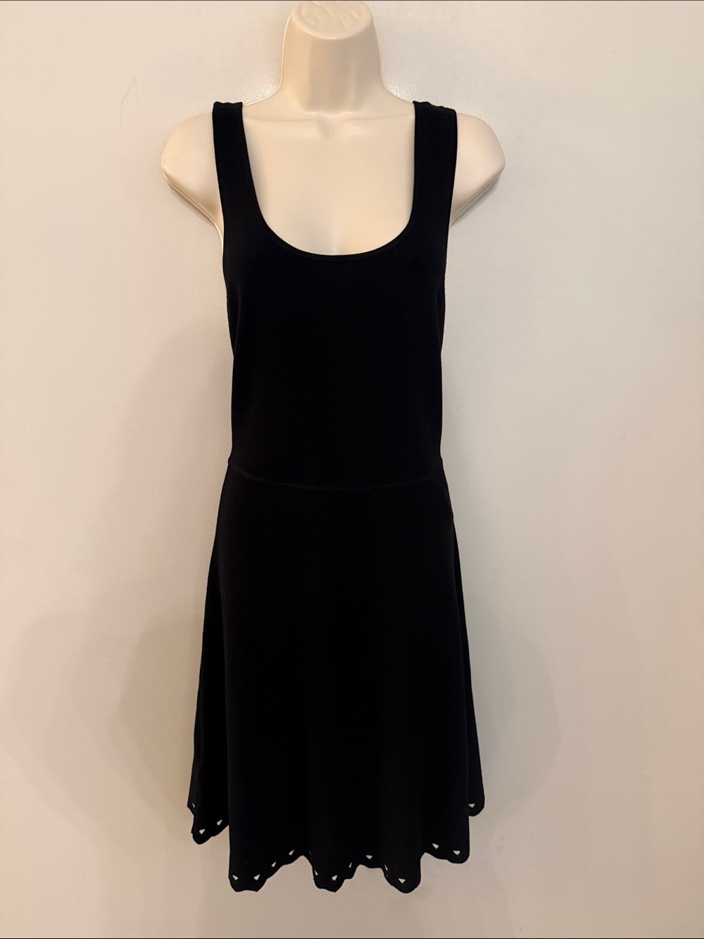 Ann Taylor Black Sleeveless Asymmetrical Scoop Neck Dress